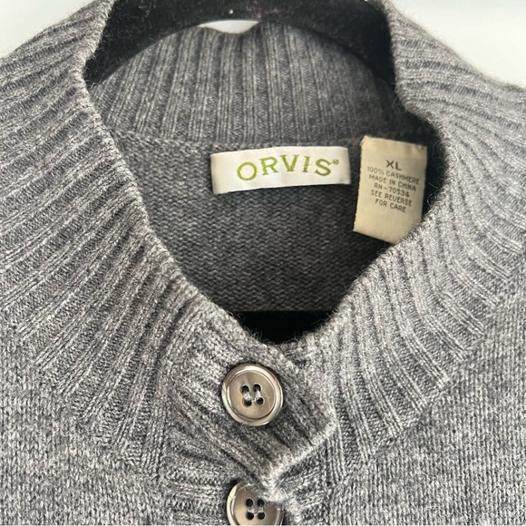 Orvis 100% Cashmere Cardigan in Grey Size XL - Picture 6 of 10
